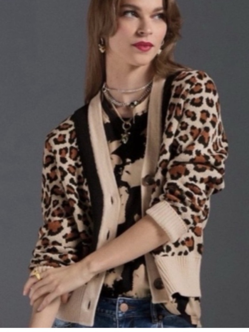 CAbi Style 4289 Nine Lives Leopard Cardigan Sweater - Picture 2 of 13